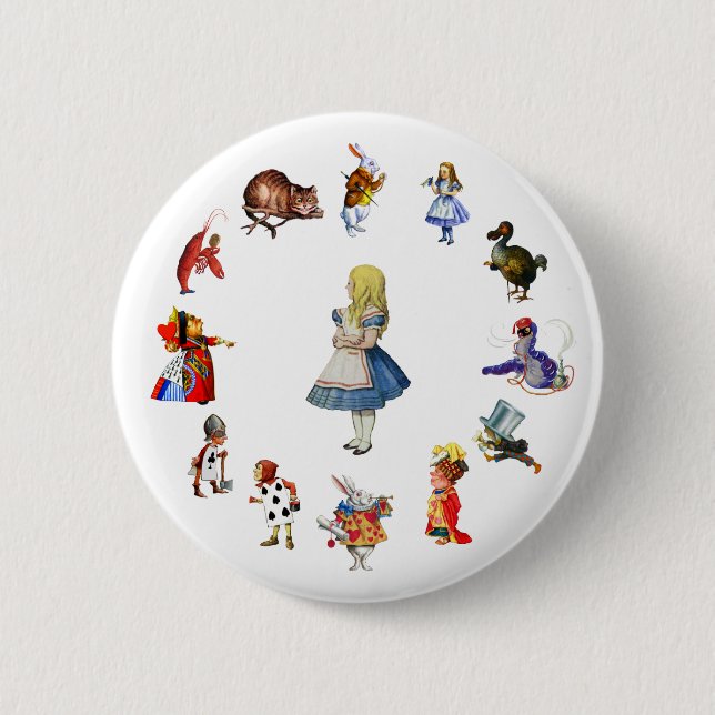 ALL AROUND ALICE IN WONDERLAND 6 CM ROUND BADGE (Front)