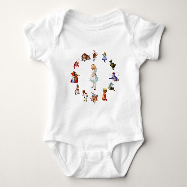 All Around Alice In Wonderland Baby Bodysuit (Front)