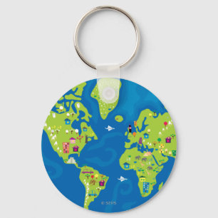 All Around the World Key Ring