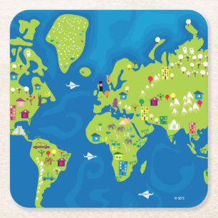 All Around the World Square Paper Coaster