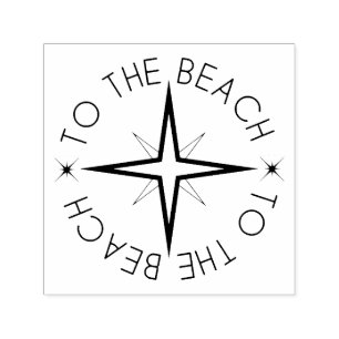 All bearings to the beach compass funny self-inking stamp
