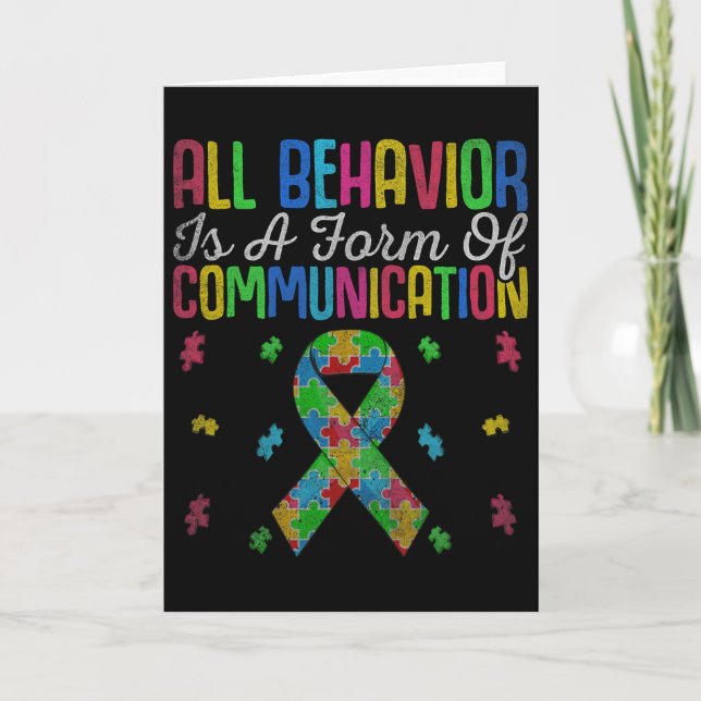 All Behaviour Is A Form Of Communication Autism Sp Card (Front)