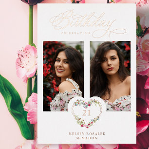 All Birthday Real Rose Gold 2 Photos Floral Heart