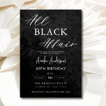 All Black Affair 40th Birthday Party Elegant Invitation<br><div class="desc">Celebrate in style with this All Black Affair Birthday Party Modern Elegant Invitation, the perfect way to announce an unforgettable evening. This sleek and sophisticated design features a striking black background with minimalistic accents for a touch of class. Customise it with your event details to set the tone for your...</div>