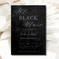 All Black Affair Birthday Party Modern Elegant