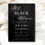 All Black Affair Birthday Party Modern Elegant Invitation<br><div class="desc">Celebrate in style with this All Black Affair Birthday Party Modern Elegant Invitation, the perfect way to announce an unforgettable evening. This sleek and sophisticated design features a striking black background with minimalistic accents for a touch of class. Customise it with your event details to set the tone for your...</div>