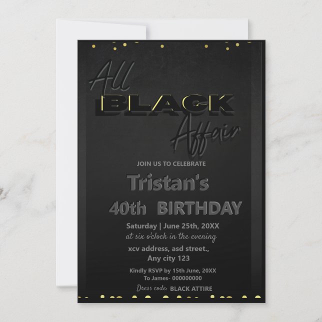 All Black Affair  Invitation (Front)