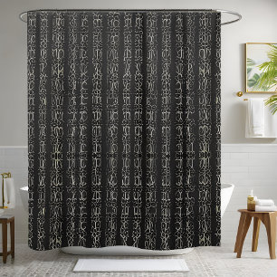All Black Shower Curtain Style 2