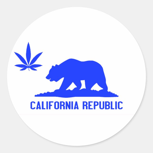 All Blue Weed CA Classic Round Sticker (Front)