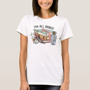 All booked flowers ribbon book message in a bottle T-Shirt