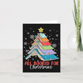 All Booked For Christmas Book Christmas Tree Light Card