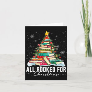 All Booked For Christmas Book Christmas Tree Light Card