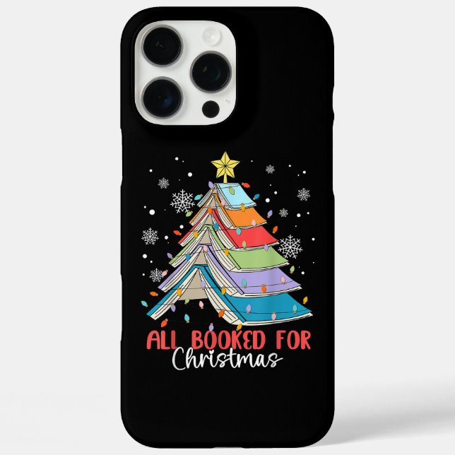 All Booked For Christmas Book Christmas Tree Light Case-Mate iPhone Case (Back)