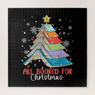 All Booked For Christmas Book Christmas Tree Light Jigsaw Puzzle