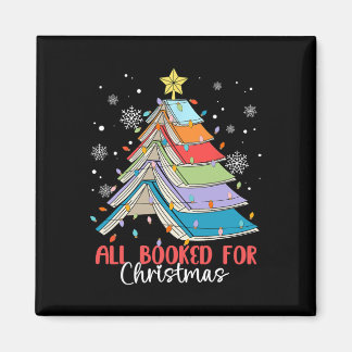 All Booked For Christmas Book Christmas Tree Light Magnet
