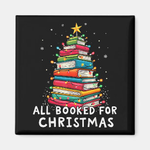 All Booked For Christmas Book Christmas Tree Light Magnet