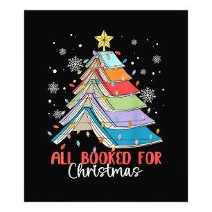 All Booked For Christmas Book Christmas Tree Light Photo Print