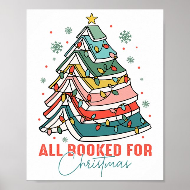 All Booked For Christmas Book Christmas Tree Light Poster (Front)
