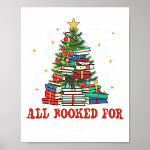 All Booked For Christmas Book Christmas Tree Light Poster