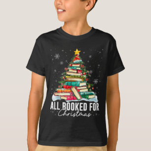 All Booked For Christmas Book Christmas Tree Light T-Shirt