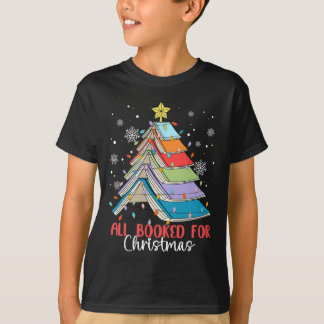 All Booked For Christmas Book Christmas Tree Light T-Shirt