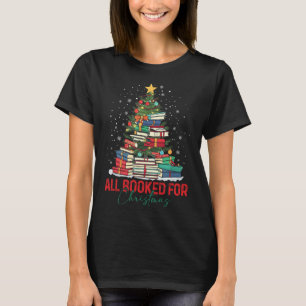 All Booked For Christmas Book Christmas Tree Light T-Shirt