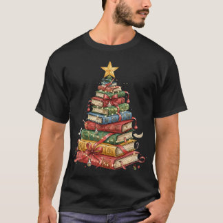 All Booked For Christmas Book Christmas Tree Light T-Shirt