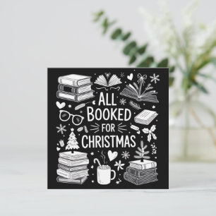 All Booked for Christmas Book Lover Bookish Gifts Holiday Card