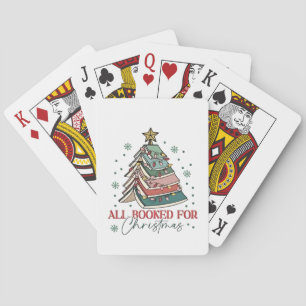 All Booked For Christmas Book Lover Christmas Xmas Playing Cards