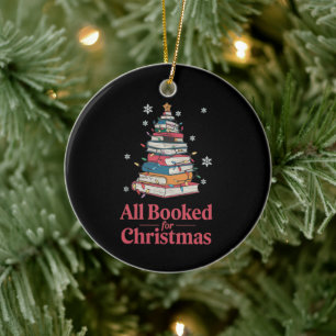 All Booked For Christmas Book Tree Lights  Ceramic Ornament