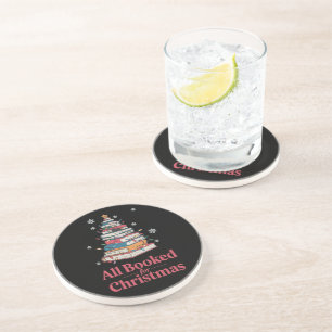 All Booked For Christmas Book Tree Lights  Coaster