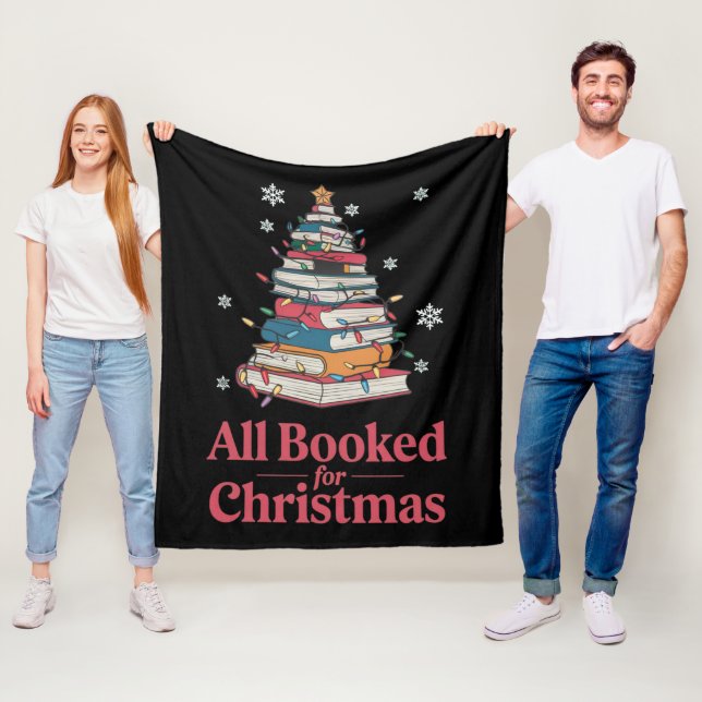 All Booked For Christmas Book Tree Lights  Fleece Blanket (In Situ)