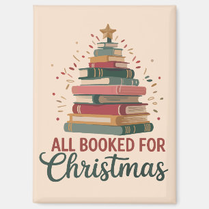 All Booked for Christmas Book Tree Xmas Teacher Magnet