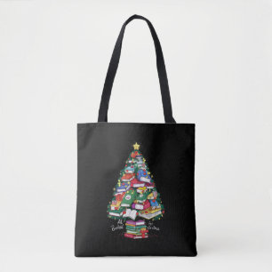 All Booked For Christmas Book Xmas Gift Librarian Tote Bag