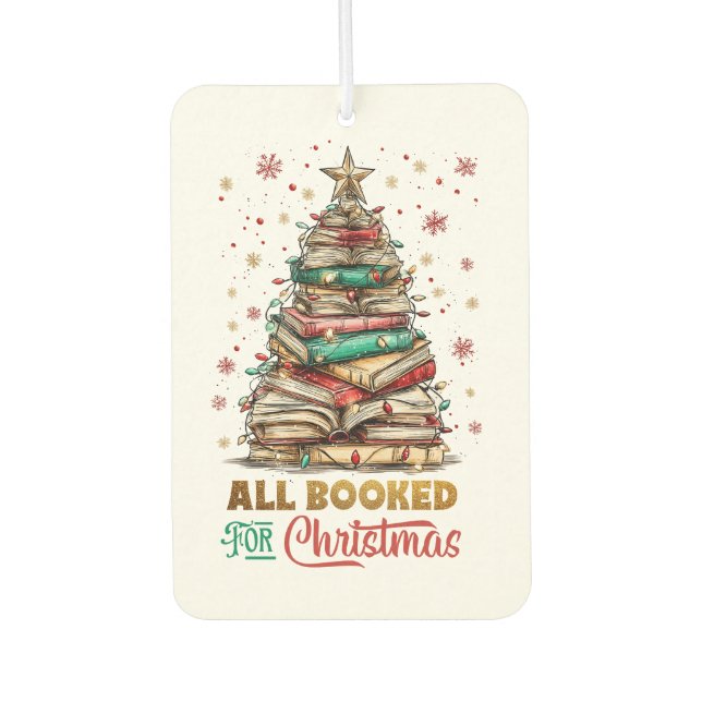 All Booked for Christmas  Car Air Freshener (Front)