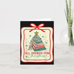 All Booked For Christmas Coquette Bow Tree Lights Card