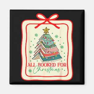 All Booked For Christmas Coquette Bow Tree Lights Magnet
