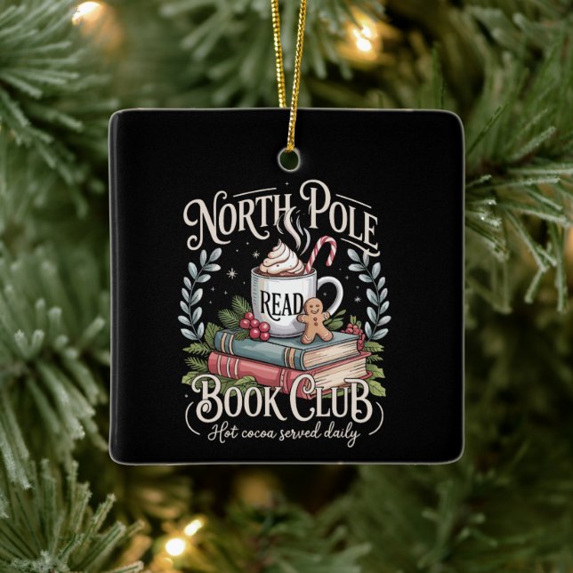 All Booked for Christmas Coquette Xmas Book Club  Ceramic Ornament (Tree)