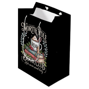 All Booked for Christmas Coquette Xmas Book Club Medium Gift Bag