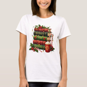 All Booked for Christmas Cozy Holiday Book Lover T-Shirt