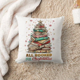 All Booked for Christmas Cushion