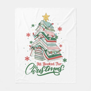 All Booked For Christmas Fleece Blanket