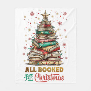 All Booked for Christmas Fleece Blanket
