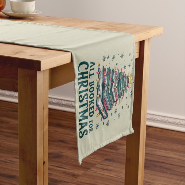 All Booked For Christmas Gift for Librarian Lover Short Table Runner (In Situ)