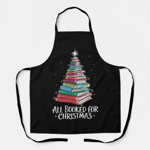 All Booked For Christmas Librarian Xma Book Lovers Apron