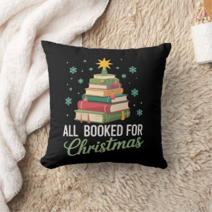 All Booked For Christmas Tree Books Teacher Xmas  Cushion