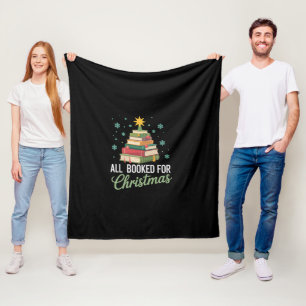 All Booked For Christmas Tree Books Teacher Xmas  Fleece Blanket