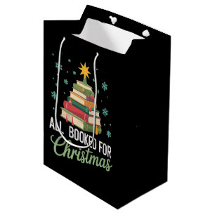 All Booked For Christmas Tree Books Teacher Xmas Medium Gift Bag