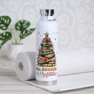 All Booked for Christmas Water Bottle