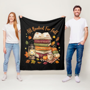 All Booked for Fall Autumn Cosy Reading Bookworm Fleece Blanket